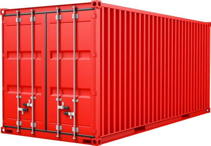 Red cargo container